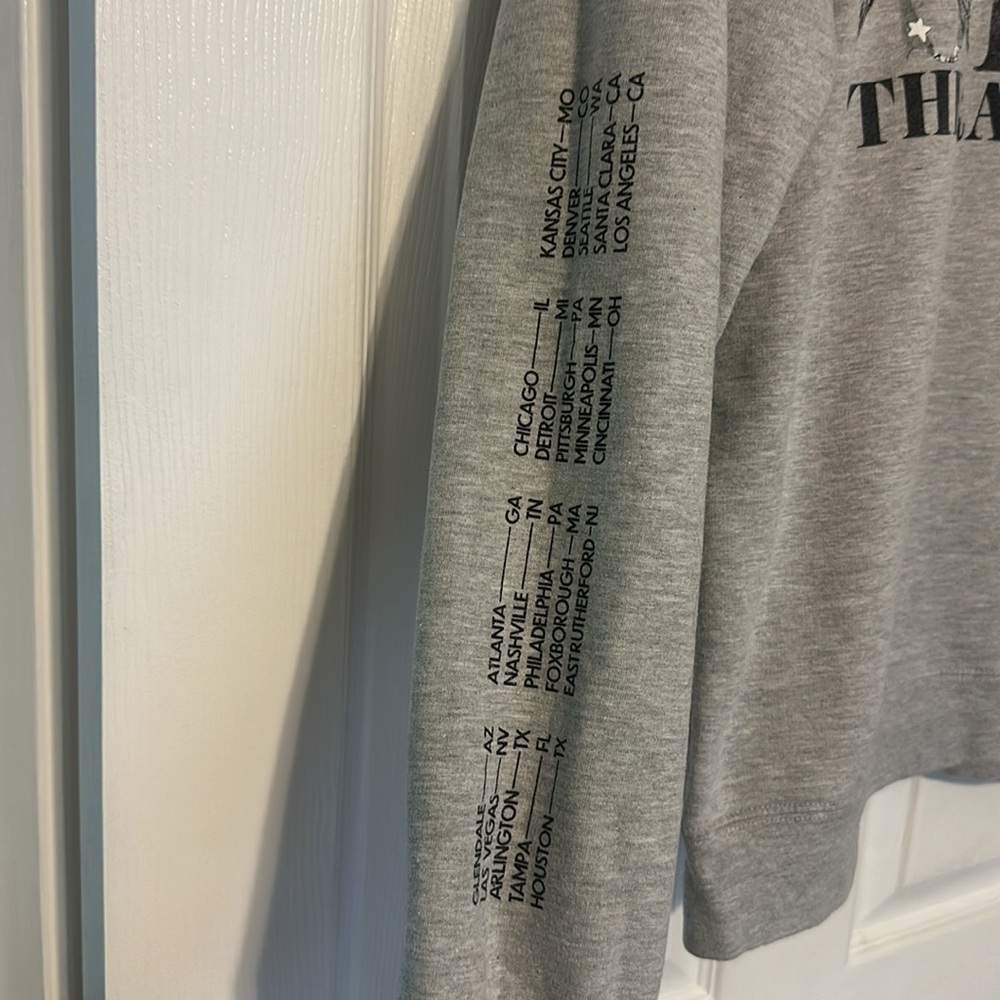 Taylor Swift The Eras Tour Gray Crewneck Sweatshirt NWOT Size XL - Picture 3 of 6